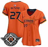 Women's Houston Astros #27 Jose Altuve Orange 2025 City Connect Limited Stitched Jersey Dzhi,baseball caps,new era cap wholesale,wholesale hats